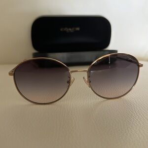 Coach Lia Round Rose Gold Sunglasses